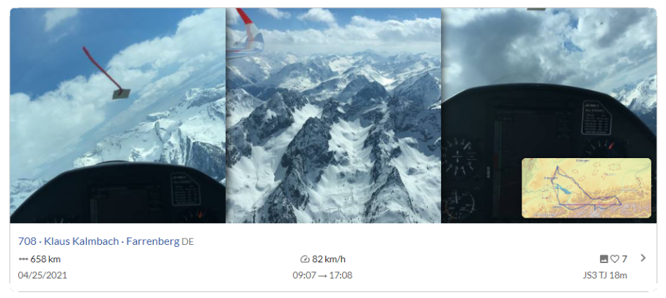 Streckenflug in den Alpen